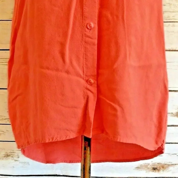DIVIDED H&M Women Sleeveless Button Down Collar Coral Shirt Top Size 2 - Picture 5 of 12